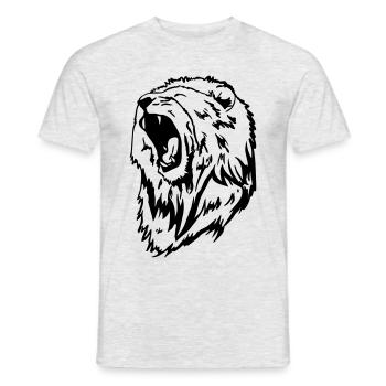 une tête de lion - T-shirt homme - gris chiné - Devant - AI Model Male 178 dark (178cm)
