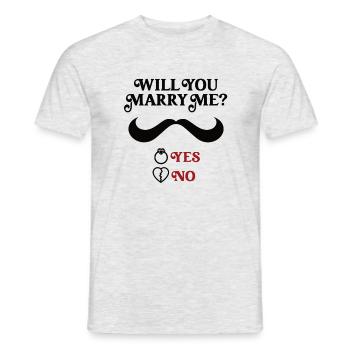 Marriage proposal Demande en mariage - T-shirt homme - gris chiné - Devant - AI Model Male 178 dark (178cm)