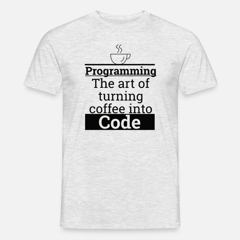 « Programming Coffee to Code » | Programmeurs - T-shirt homme - gris chiné