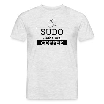 "Sudo make me Coffee" | Linux, Informatik, Admin - Männer T-Shirt - Grau meliert - Vorne - AI Model Male 178 dark (178cm)