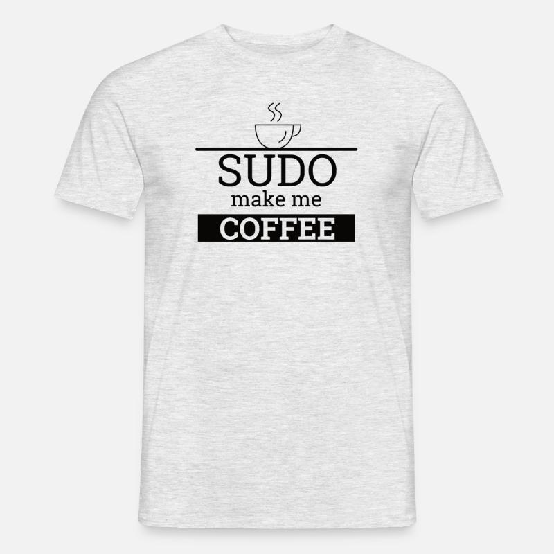 "Sudo make me Coffee" | Linux, Informatyka, Administrator - T-shirt męski - szary melanż