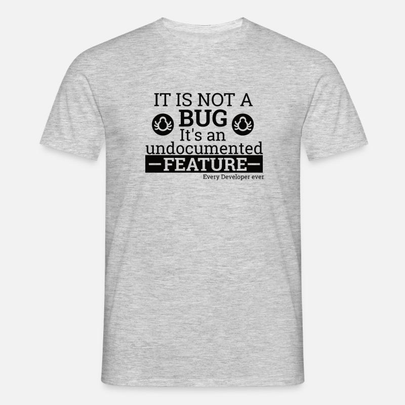 "Not a Bug" | Programmer, Programmierer - Männer T-Shirt - Grau meliert