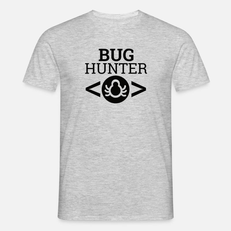 "Bug Hunter" | Informatik, Programmierer - Männer T-Shirt - Grau meliert