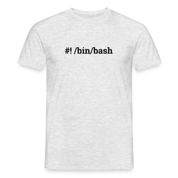 « bin/bash » | Admin, Informatique - T-shirt homme - gris chiné - Devant - AI Model Male 178 dark (178cm)