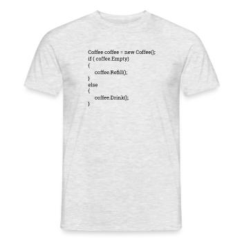 "Coffee and Code" | Programmierer, Programmer - Männer T-Shirt - Grau meliert - Vorne - AI Model Male 178 dark (178cm)