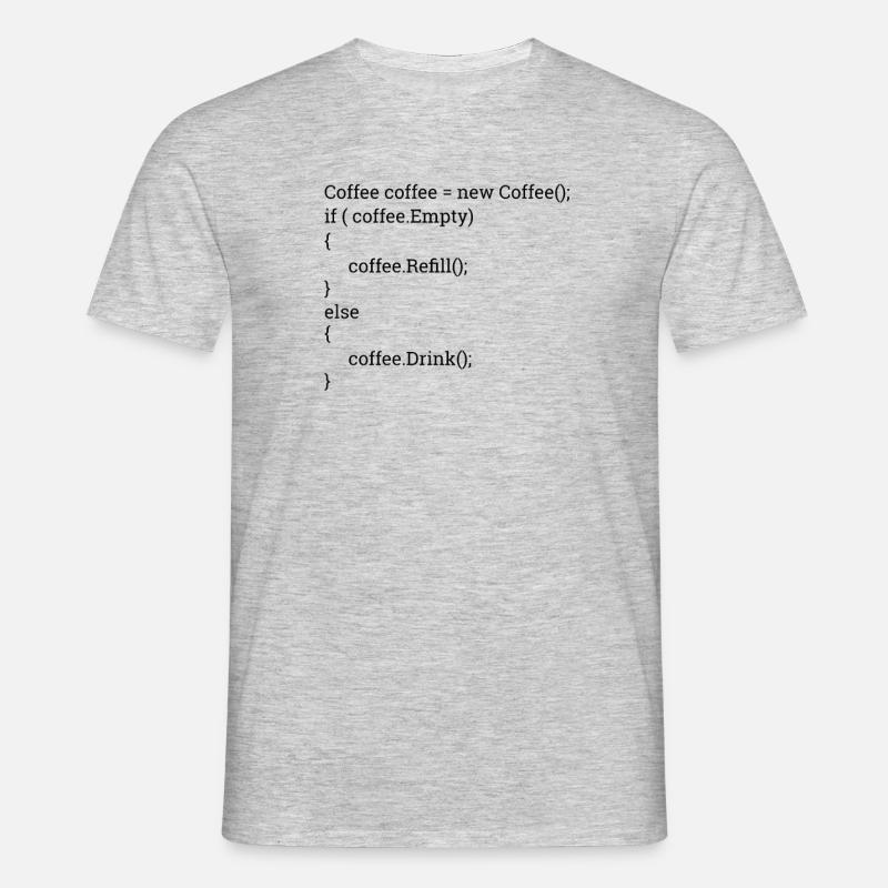 "Coffee and Code" | Programmierer, Programmer - Männer T-Shirt - Grau meliert