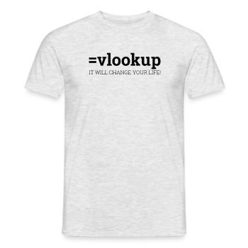 "=vlookup" | Admin, Computer, Computer Science - Men's T-Shirt - heather grey - Front - AI Model Male 178 dark (178cm)