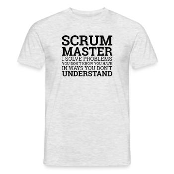 « Scrum Master » | - T-shirt homme - gris chiné - Devant - AI Model Male 178 dark (178cm)