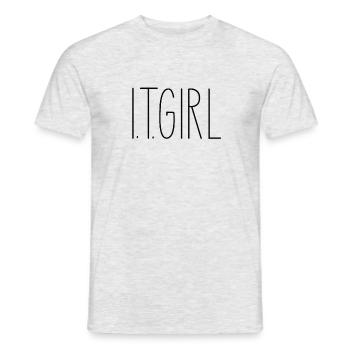 "IT Girl" | Computer - Men's T-Shirt - heather grey - Front - AI Model Male 178 dark (178cm)