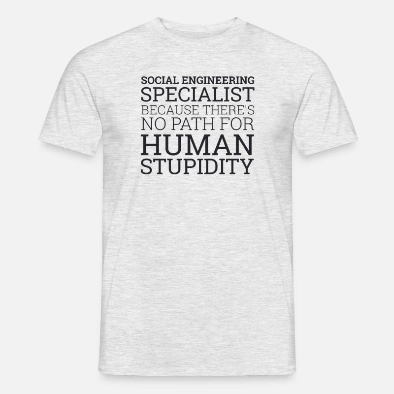 "Social Engineering Specialist" | Computer - Männer T-Shirt - Grau meliert