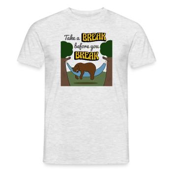 Illustration ours dans un hamac - T-shirt homme - gris chiné - Devant - AI Model Male 178 dark (178cm)
