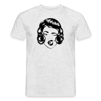 Femme fumant 2 - T-shirt homme - gris chiné - Devant - AI Model Male 178 dark (178cm)