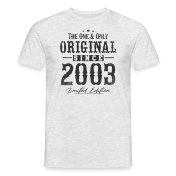 Original seit 2003 - Männer T-Shirt - Grau meliert - Vorne - AI Model Male 178 dark (178cm)