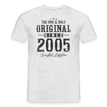 Original since 2005 - Men's T-Shirt - heather grey - Front - AI Model Male 178 dark (178cm)