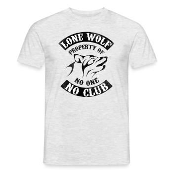 Motorradmuster - einsamer Wolf - Männer T-Shirt - Grau meliert - Vorne - AI Model Male 178 dark (178cm)