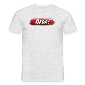 OIDA! - Männer T-Shirt - Grau meliert - Vorne - AI Model Male 178 dark (178cm)