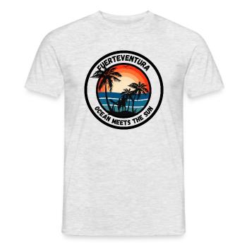Fuerteventura - Ocean meets the Sun - Men's T-Shirt - heather grey - Front - AI Model Male 178 dark (178cm)