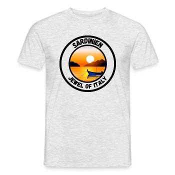 Sardinien - Jewel of Italy - Männer T-Shirt - Grau meliert - Vorne - AI Model Male 178 dark (178cm)