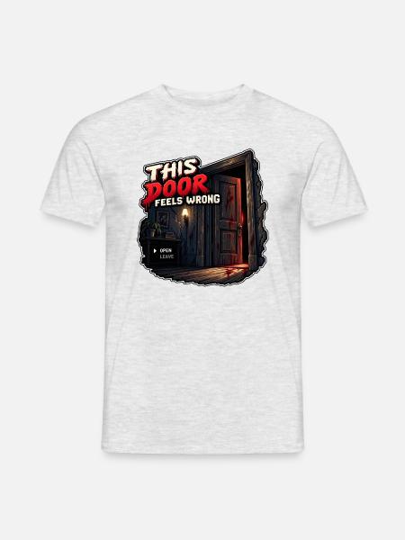Diese Tür fühlt sich falsch an – Survival-Horror - Männer T-Shirt - Grau meliert