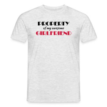 Property of my awesome girlfriend - Men's T-Shirt - heather grey - Front - AI Model Male 178 dark (178cm)