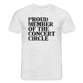 Fier membre du Cercle de concerts - T-shirt homme - gris chiné - Devant - AI Model Male 178 dark (178cm)