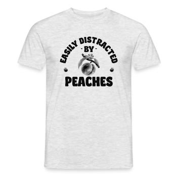 Easily distracted by peaches black - Men's T-Shirt - heather grey - Front - AI Model Male 178 dark (178cm)