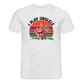 I play Ukulele to burn off the crazy retro sunset - Männer T-Shirt - Grau meliert - Vorne - AI Model Male 178 dark (178cm)