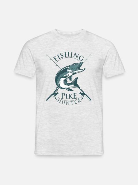 Hecht Angler Pike Hunter Fishing - Männer T-Shirt - Grau meliert