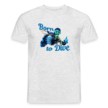 Born to dive I diver in the sea - Men's T-Shirt - heather grey - Front - AI Model Male 178 dark (178cm)
