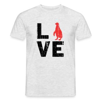 Amour de pingouin - T-shirt homme - gris chiné - Devant - AI Model Male 178 dark (178cm)