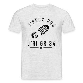 Ich kann nicht gr 34 Sport Wandertouren - Männer T-Shirt - Grau meliert - Vorne - AI Model Male 178 dark (178cm)