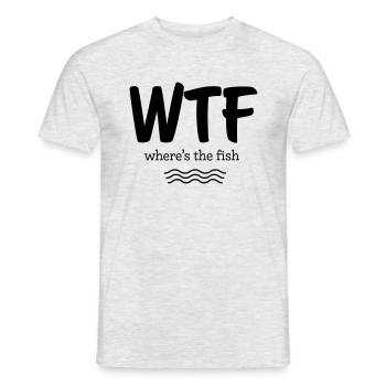 WTF where the fish - Men's T-Shirt - heather grey - Front - AI Model Male 178 dark (178cm)