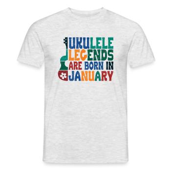 Ukulele Legends are born in January - Männer T-Shirt - Grau meliert - Vorne - AI Model Male 178 dark (178cm)