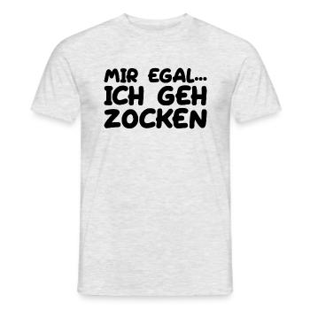 Mir Egal Ich Geh Zocken - Männer T-Shirt - Grau meliert - Vorne - AI Model Male 178 dark (178cm)