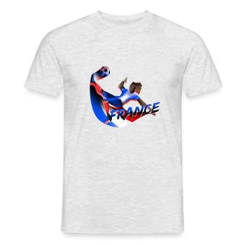CHEMISE DE FOOTBALL FRANCE - T-shirt homme - gris chiné - Devant - AI Model Male 178 dark (178cm)