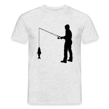 Pêche pêcheur à la ligne - T-shirt homme - gris chiné - Devant - AI Model Male 178 dark (178cm)