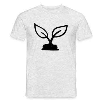 Germe bi-mous - sprout - plant - sp. - T-shirt homme - gris chiné - Devant - AI Model Male 178 dark (178cm)