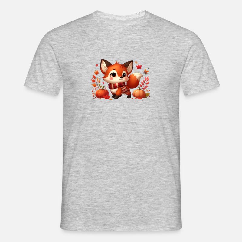 Fuchs Herbst 10 - Männer T-Shirt - Grau meliert