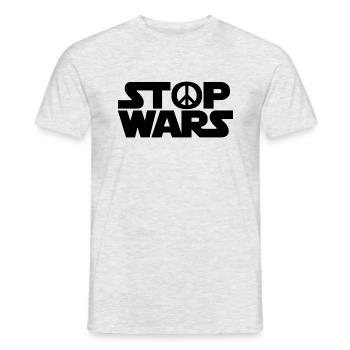Stop Wars - T-shirt homme - gris chiné - Devant - AI Model Male 178 dark (178cm)