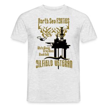 Forties Oil Rig Oil Field Platform - Men's T-Shirt - heather grey - Front - AI Model Male 178 dark (178cm)