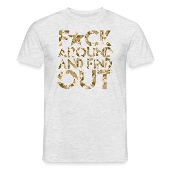Fick herum und finde fafo f herum und finde es her - Männer T-Shirt - Grau meliert - Vorne - AI Model Male 178 dark (178cm)