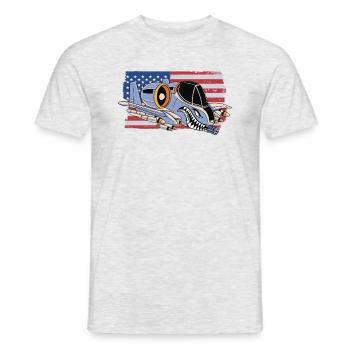 A-10 Warthog Flugzeug USA Flagge A10 Thunderbird - Männer T-Shirt - Grau meliert - Vorne - AI Model Male 178 dark (178cm)