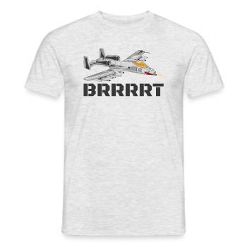 A-10 Warthog Brrrrt Funny A10 Warthog Brrrrt - Männer T-Shirt - Grau meliert - Vorne - AI Model Male 178 dark (178cm)