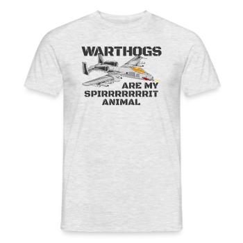 Warzenheile sind mein Spirrrrrit -Tier lustiger Wa - Männer T-Shirt - Grau meliert - Vorne - AI Model Male 178 dark (178cm)