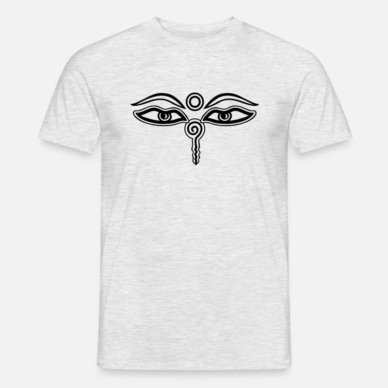 Buddha Eyes, Third Eye, Wisdom & Enlightenment - Men’s T-shirt - heather grey