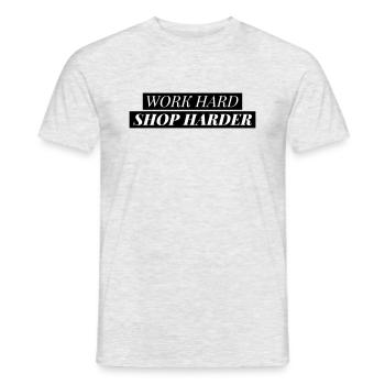 Travailler dur, travailler plus fort - T-shirt homme - gris chiné - Devant - AI Model Male 178 dark (178cm)