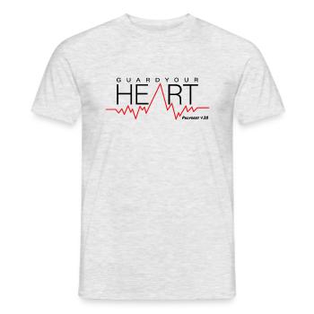 Guard your heart! Proverbs4.23 - T-Shirt - Männer T-Shirt - Grau meliert - Vorne - AI Model Male 178 dark (178cm)