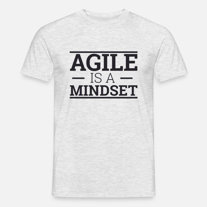 "Agile Mindset" | "Scrum Master" - Männer T-Shirt - Grau meliert