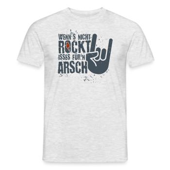 Wenns nicht rockt - für'n Arsch Heavy Metal Rock - Männer T-Shirt - Grau meliert - Vorne - AI Model Male 178 dark (178cm)