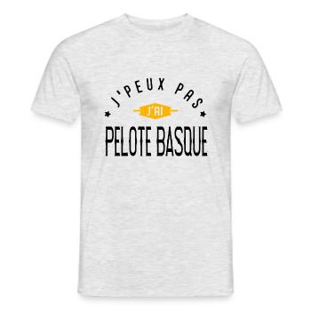Je peux pas j'ai PELOTE BASQUE - T-shirt homme - gris chiné - Devant - AI Model Male 178 dark (178cm)